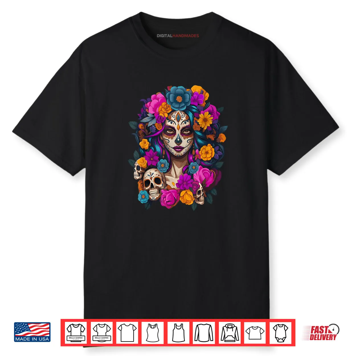Dia De Los Muertos Mexican Day of The Dead Sugar Skull Shirt