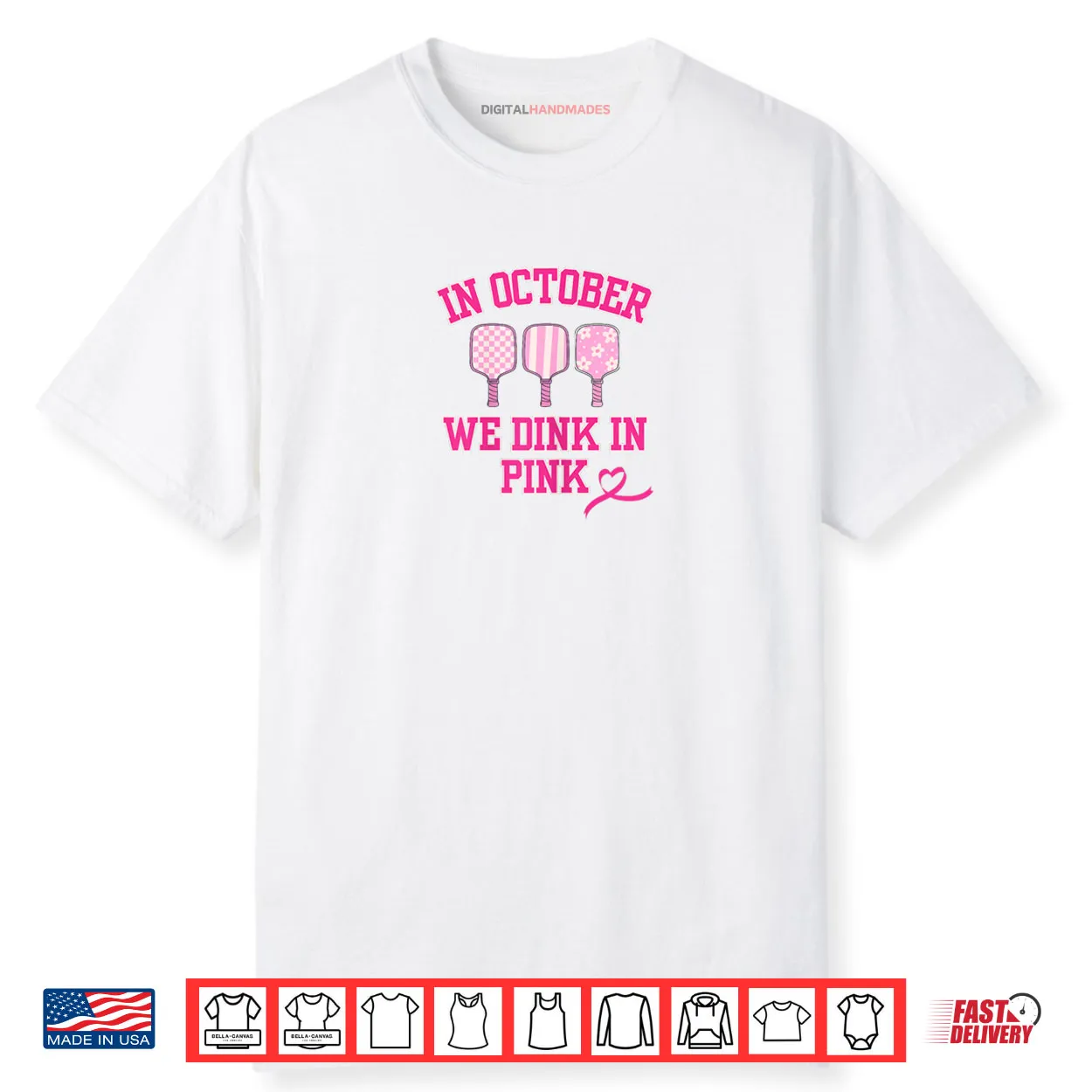 Dink in Pink Ribbon Show Support On The Pickleball Court Shirt