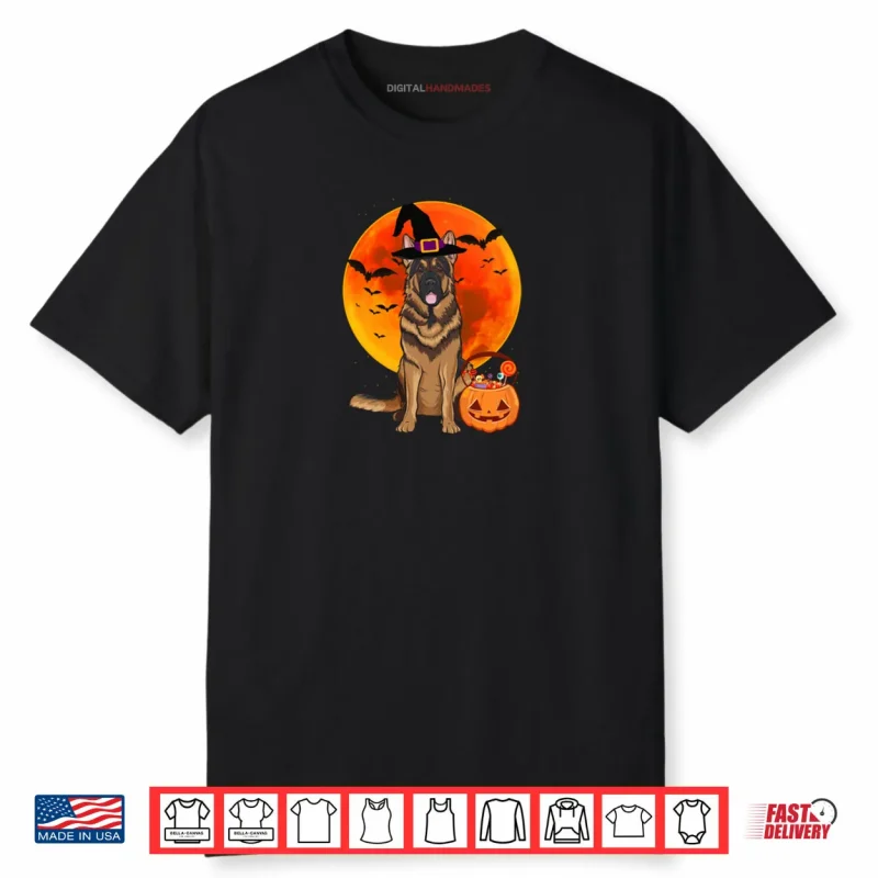 Dog Halloween German Shepherd Jack O Lantern Pumpkin Shirt