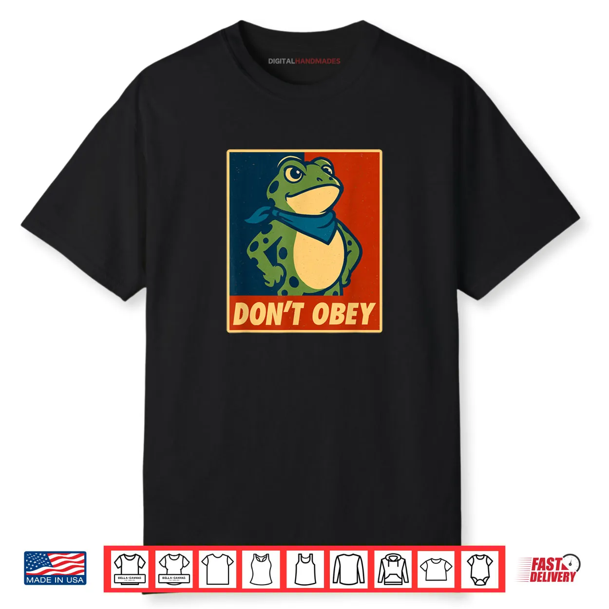 Don’t Obey Frog Retro Protest Poster Shirt