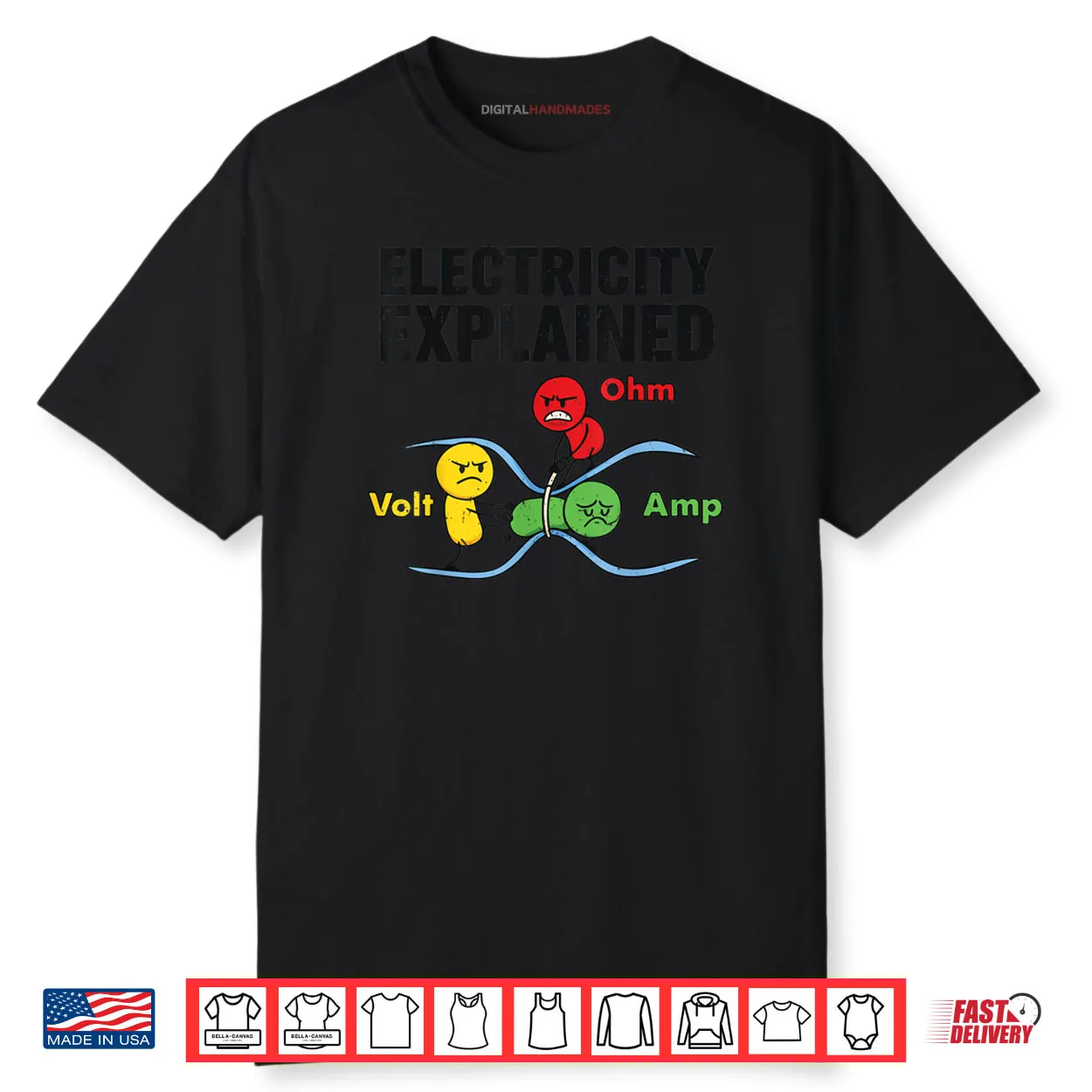Electricity Explained Funny Nerdy Pun Physics Humor Science Shirt