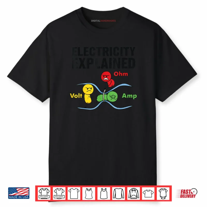 Electricity Explained Funny Nerdy Pun Physics Humor Science Shirt