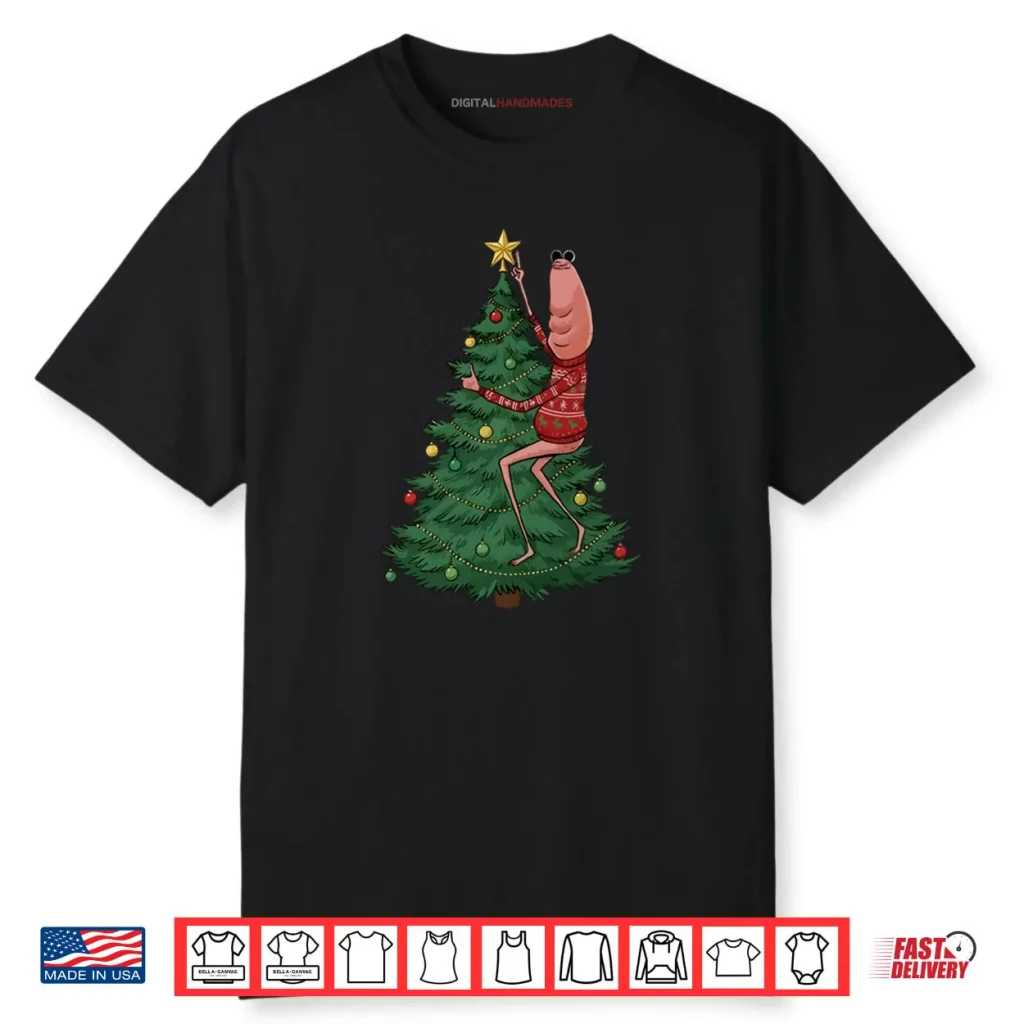 Embroidered Marcus The Worm Christmas Meme Shirt 1 Embroidered Marcus The Worm Christmas Meme Shirt