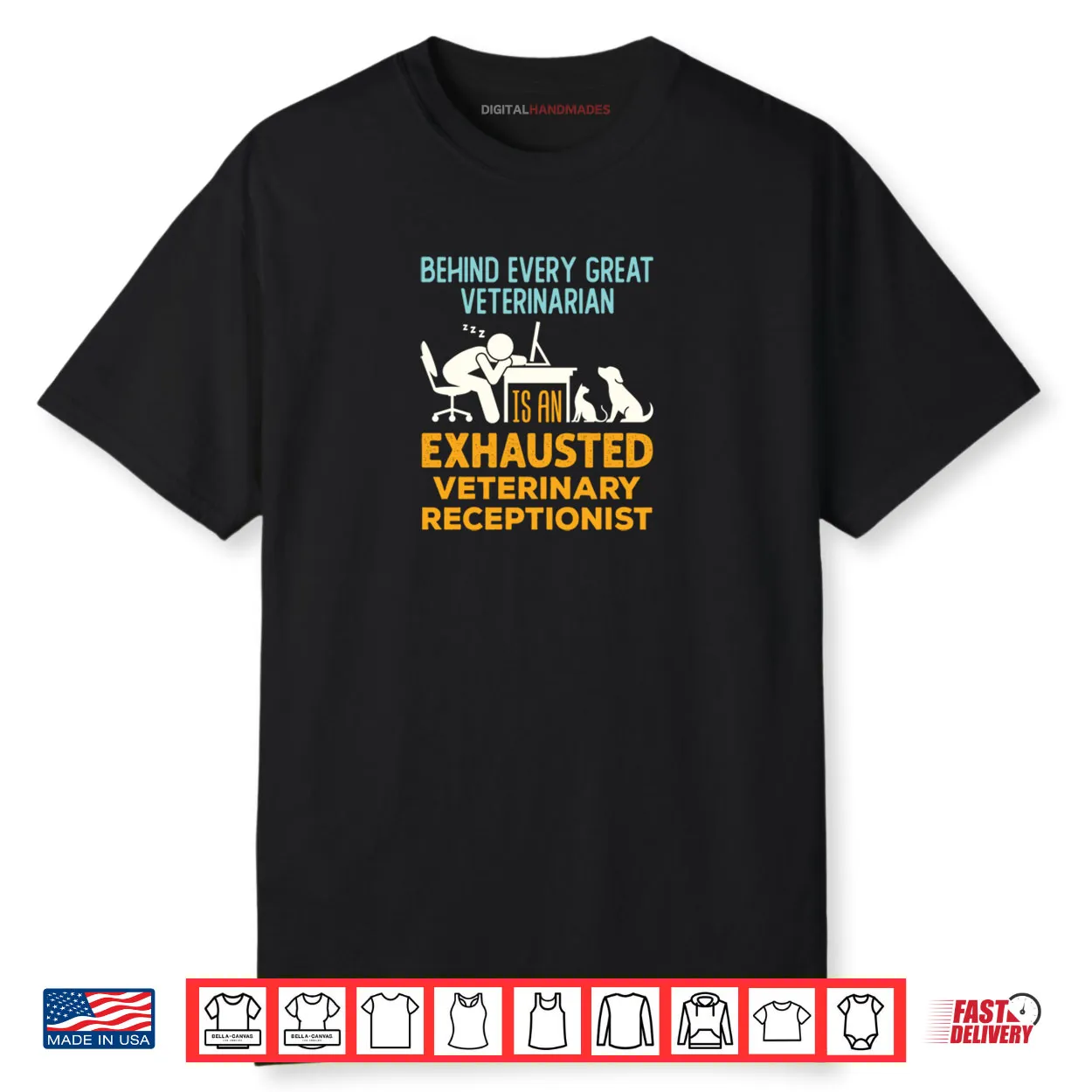 Exhausted Veterinary Receptionist Veterinarian Reception Shirt