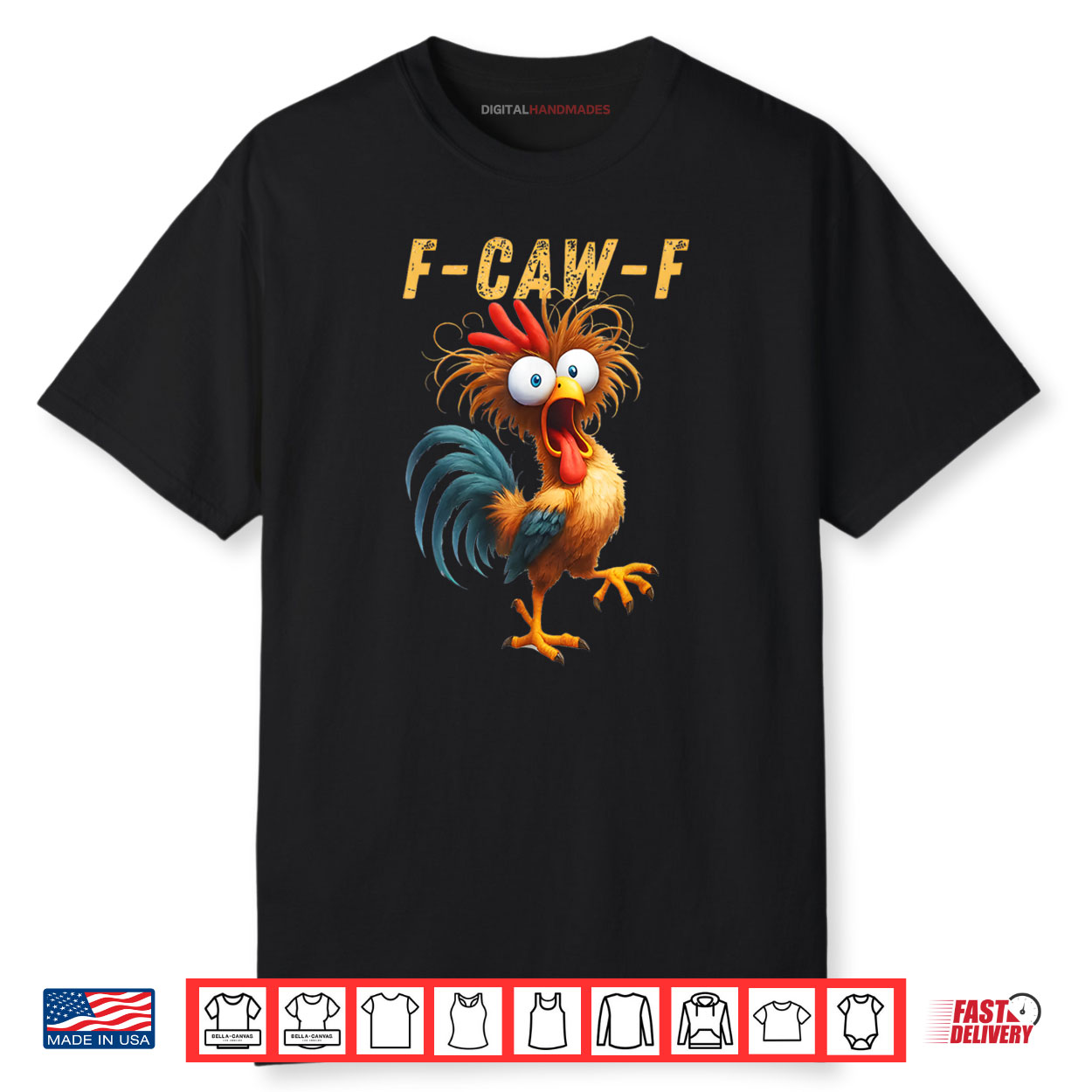 F Caw F Eagerlys Colorful Funny Rooster Meme Shirt