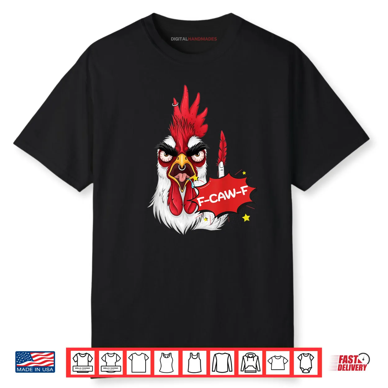 F Caw F Funny Chicken Humor Quote Rooster Meme Shirt