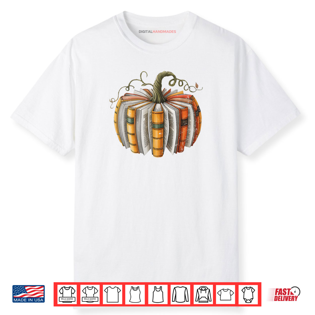 Fall Book Pumpkin Fall Librarians Bookworm Teachers Students Shirt