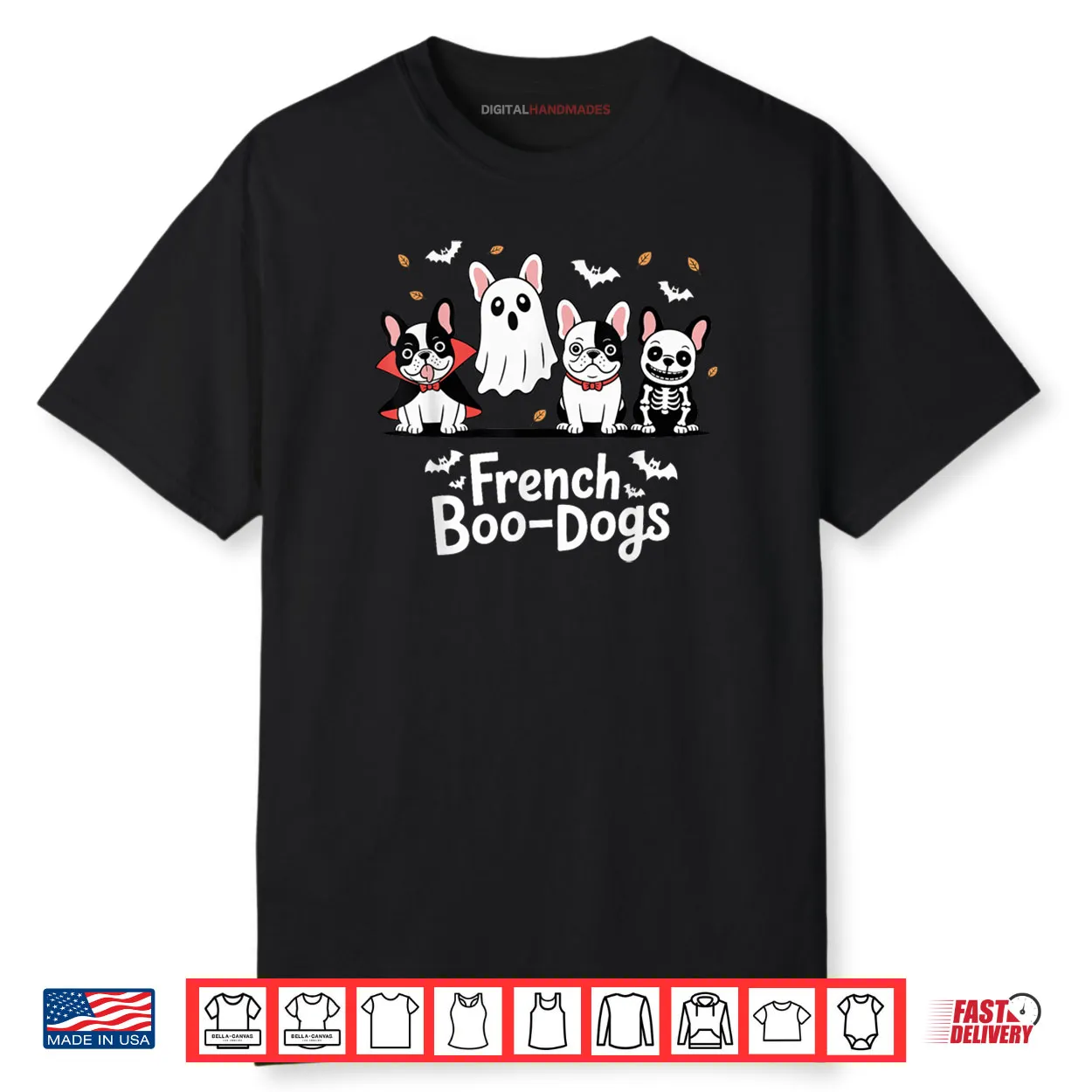 Fall French Bulldog Halloween French Boo Dogs Funny Pun Shirt
