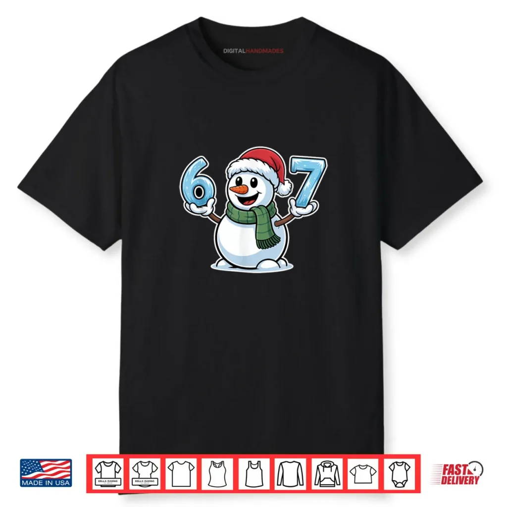 Festive Snowman Christmas Winter Cheer 67 Number Shirt