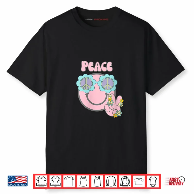 Youth Peace Out Smile Pink Face Shirt