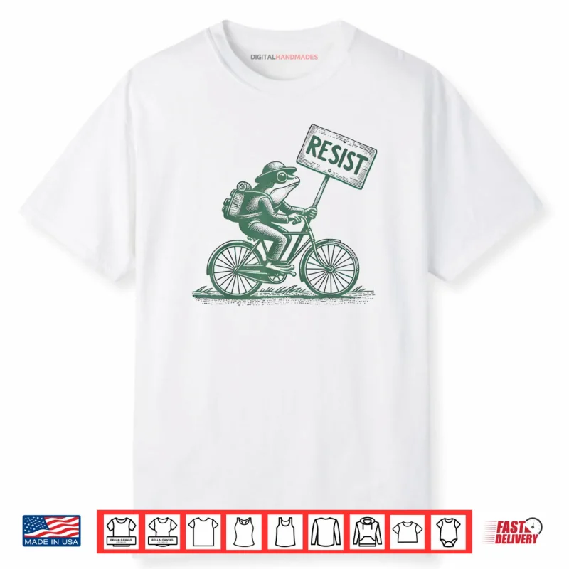 Frog On Bike Resist Portland Frog Protest Shirt