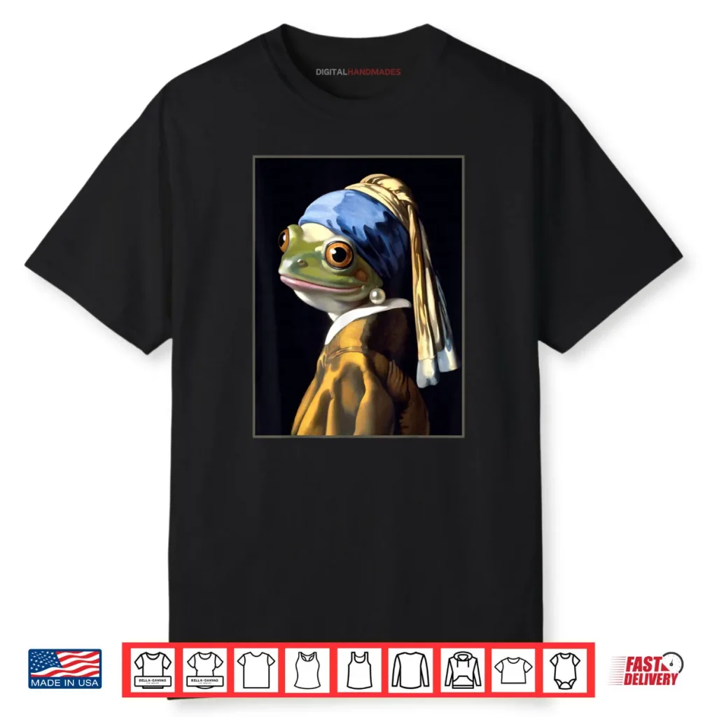 Frog Vermeer’s Girl with a Pearl Earring Parody Meme Shirt 1 Frog Vermeer’s Girl with a Pearl Earring Parody Meme Shirt