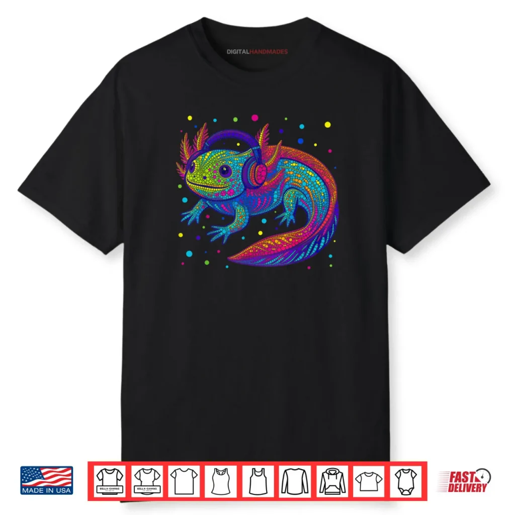 Funny Axolotl Video Gamer Polka Dot Art Student Dot Shirt 1 Funny Axolotl Video Gamer Polka Dot Art Student Dot Shirt