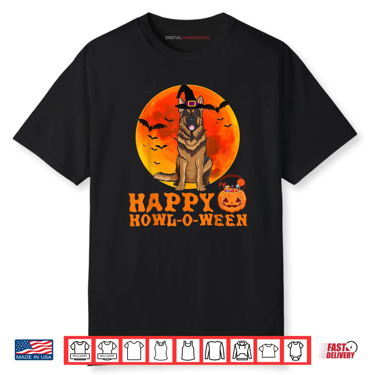 Funny German Shepherd Dog Halloween Happy Howl o ween Shirt