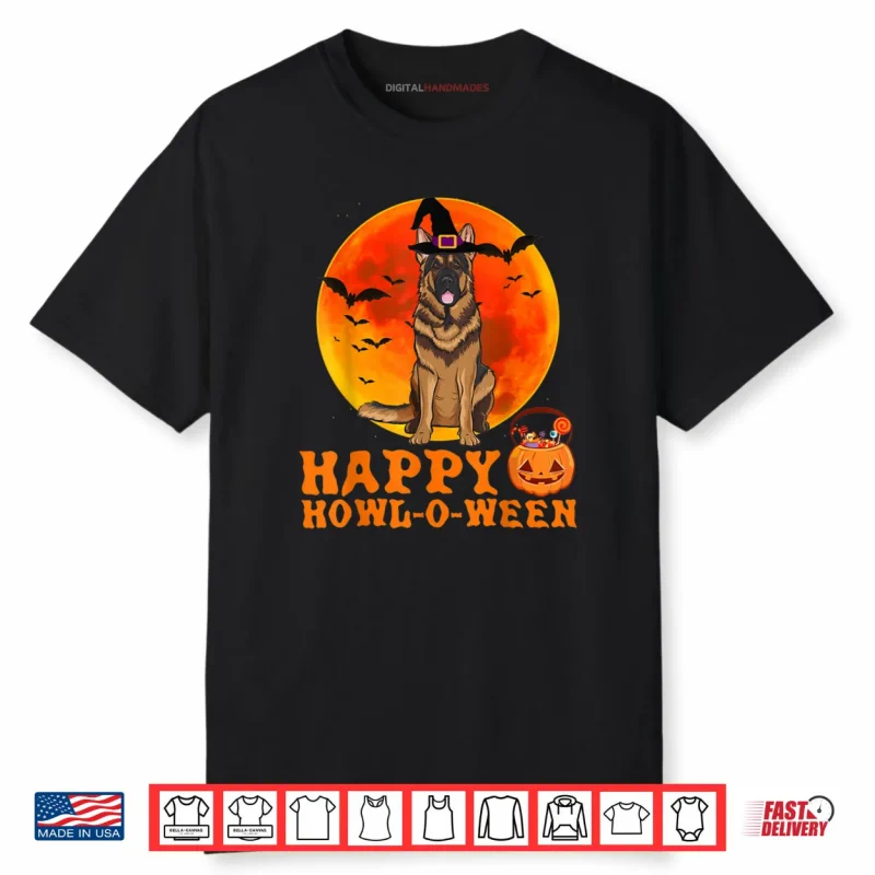 Funny German Shepherd Dog Halloween Happy Howl o ween Shirt