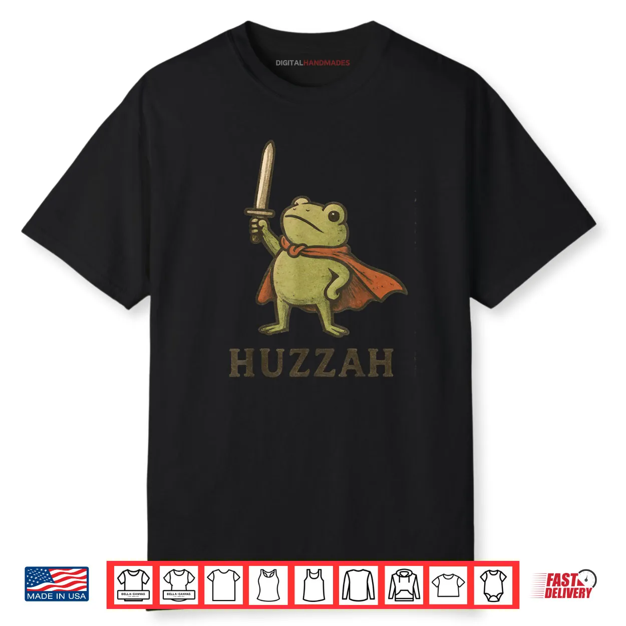 Funny Huzzah Frog Shirt