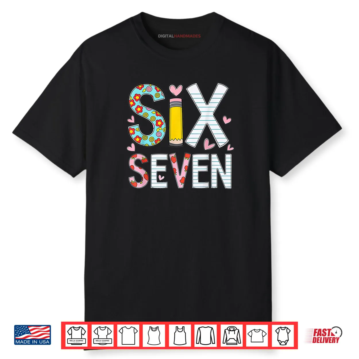 Funny Six Seven 6 7 Meme Teacher Design Shirt