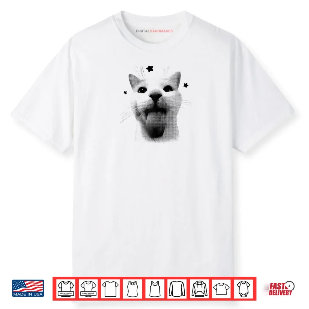 Funny Y2k Cat Silly Cats 90s Retro Kitten for Cat Lovers Shirt
