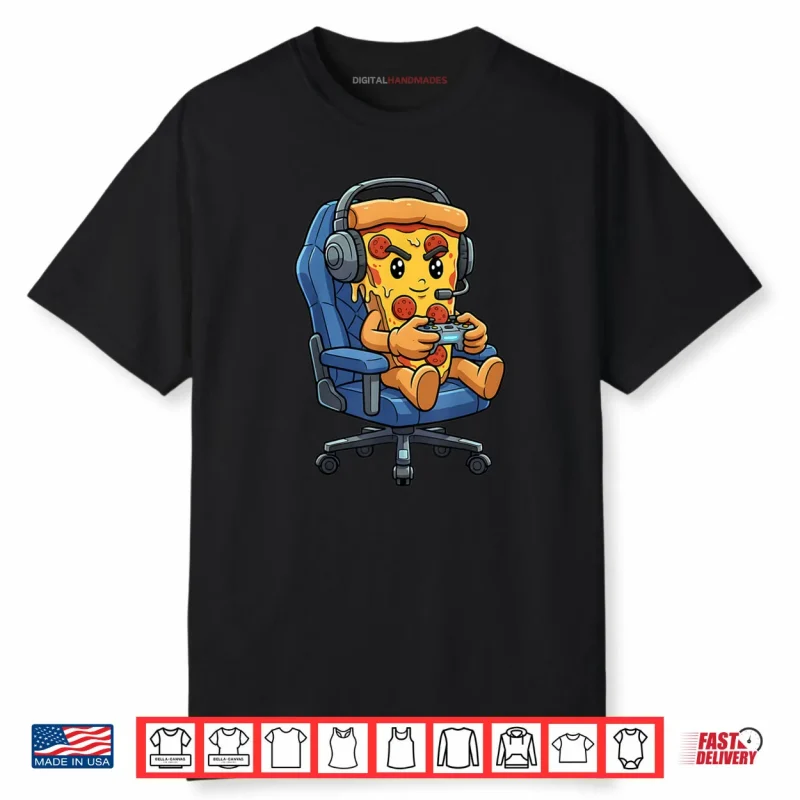 Gamer Pizza Gaming Video Game Enthusiast Shirt