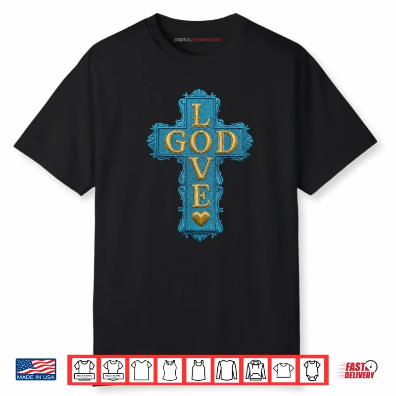 Gamma Blue God Love Jesus Chrisrtian Shirt
