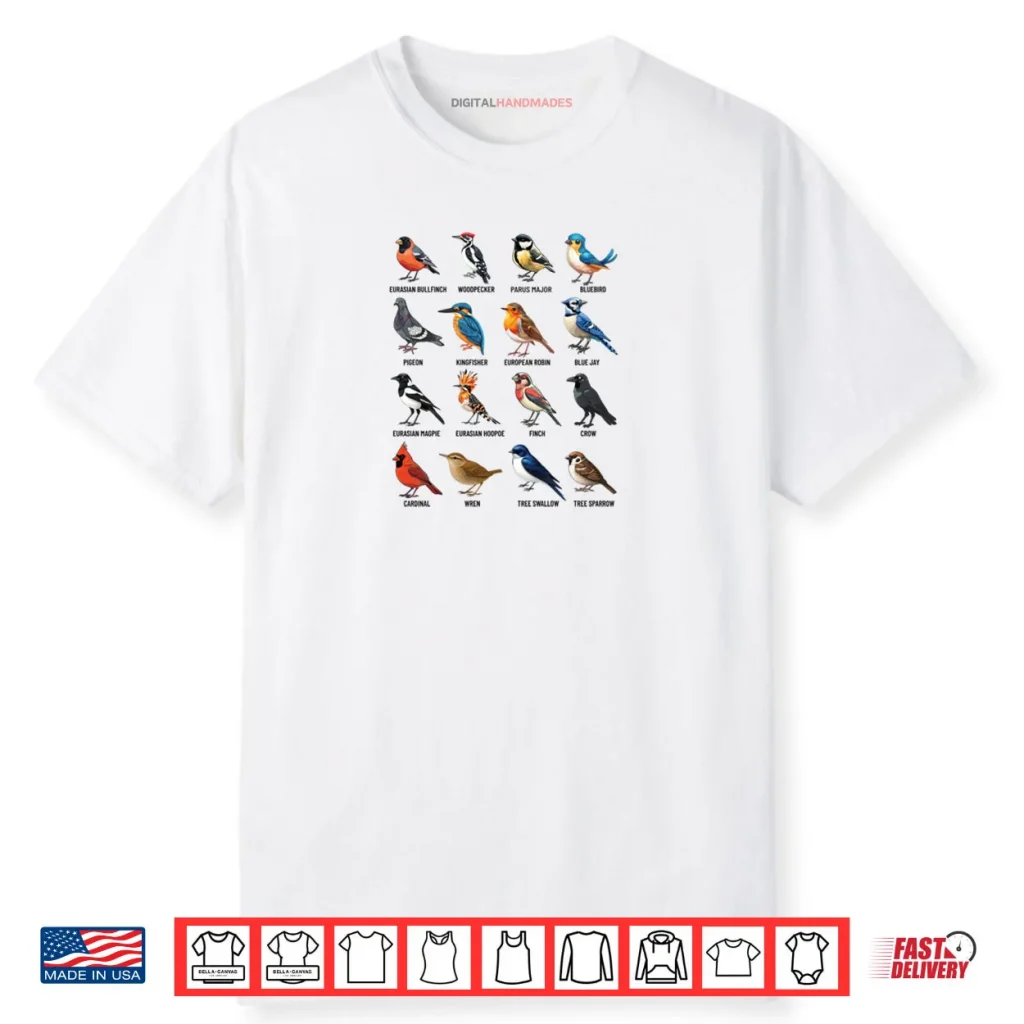 Garden Birds Ornithology Nature Educational Shirt 1 Garden Birds Ornithology Nature Educational Shirt