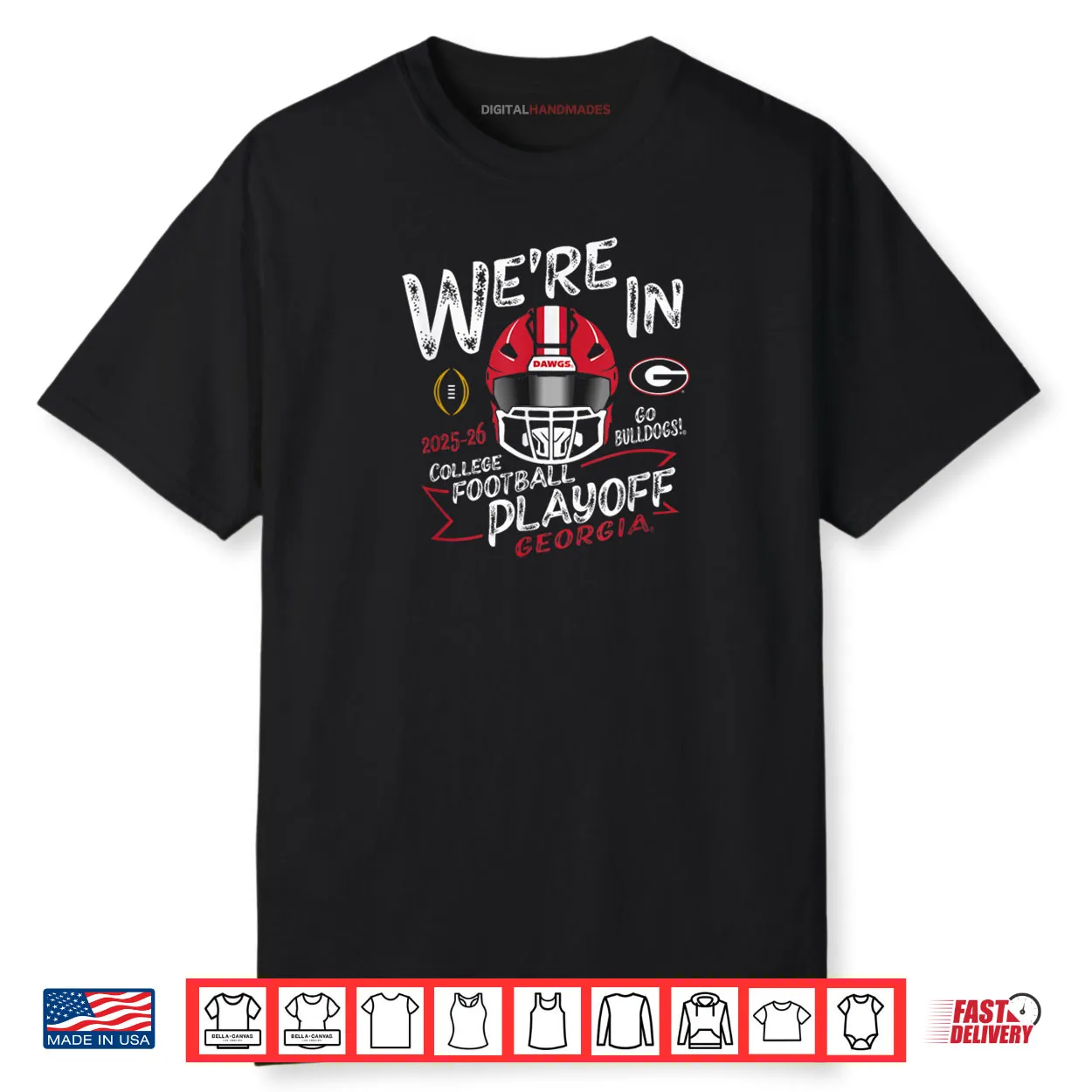 Georgia Bulldogs CFP College Football Playoff 2025 26 Black Shirt