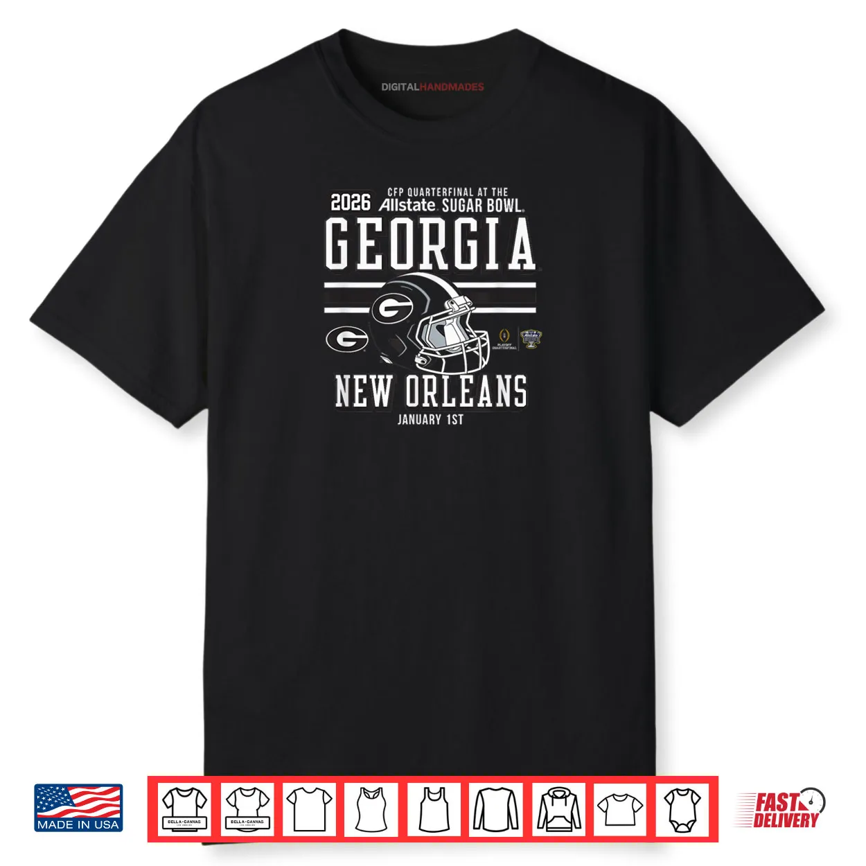Georgia Bulldogs Sugar Bowl CFP Quarterfinal 2025 2026 Red Shirt