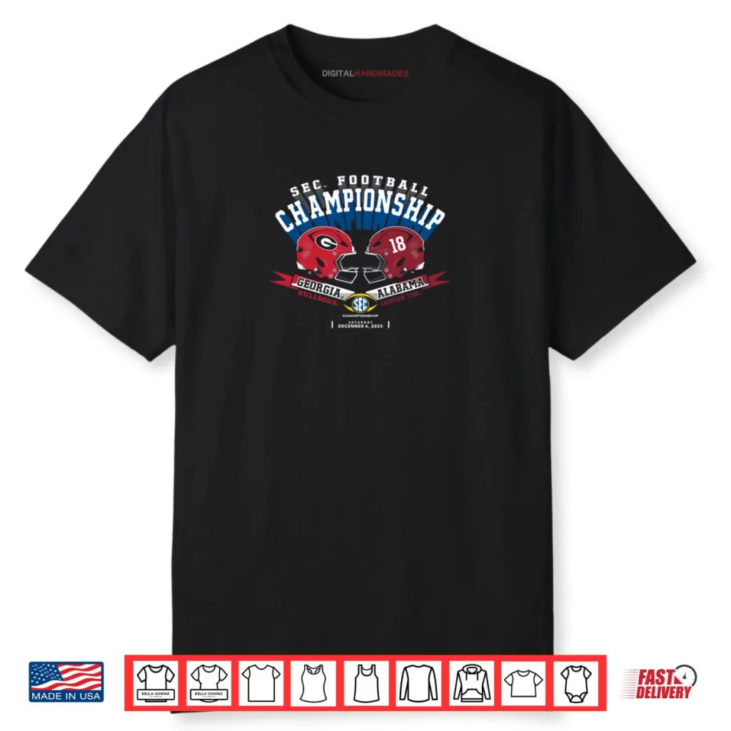 Georgia vs Alabama SEC Champsionship 2025 Football Shirt 1 Georgia vs Alabama SEC Champsionship 2025 Football Shirt