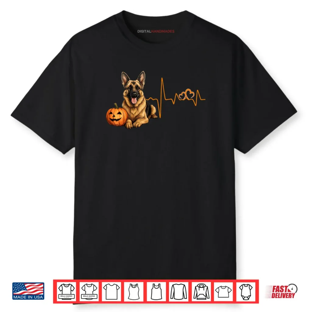 German Shepherd Dog Pumpkin EKG Heartbeat Halloween Costume Shirt 1 German Shepherd Dog Pumpkin EKG Heartbeat Halloween Costume Shirt