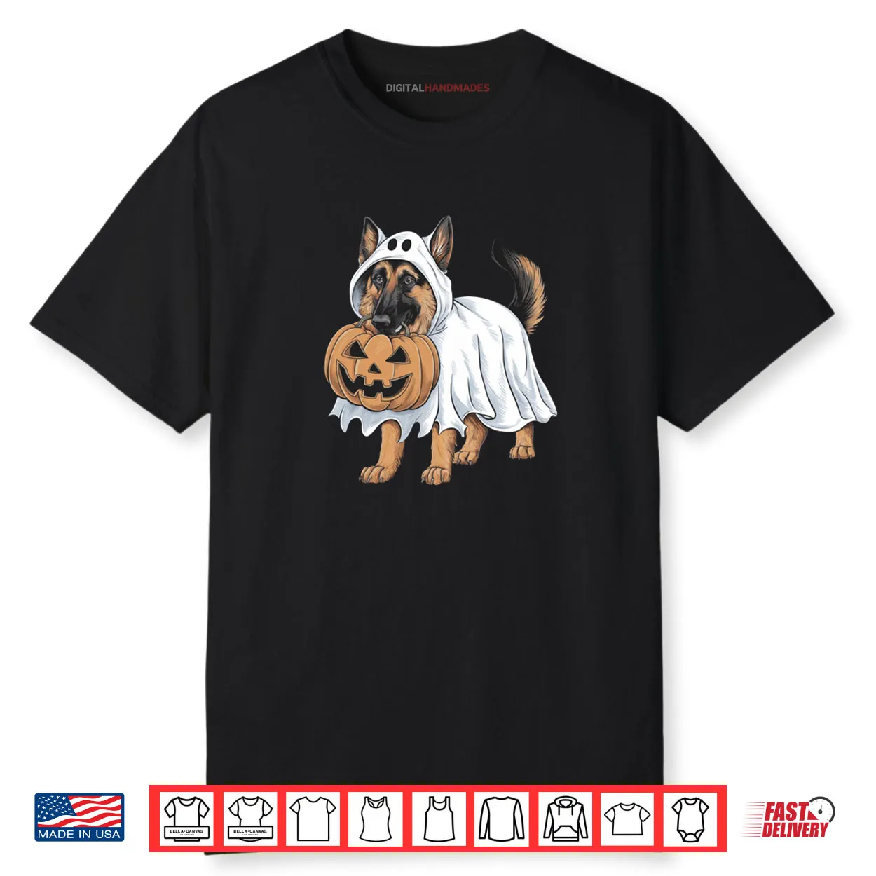 German Shepherd Ghost Dog Halloween Shirt