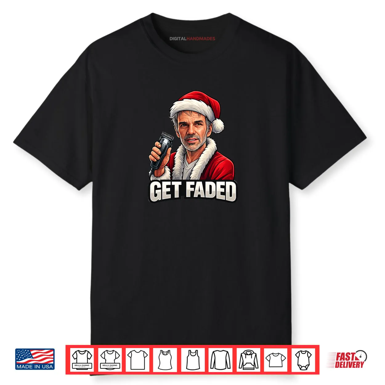 Get Faded Barber Christmas Holiday Shirt
