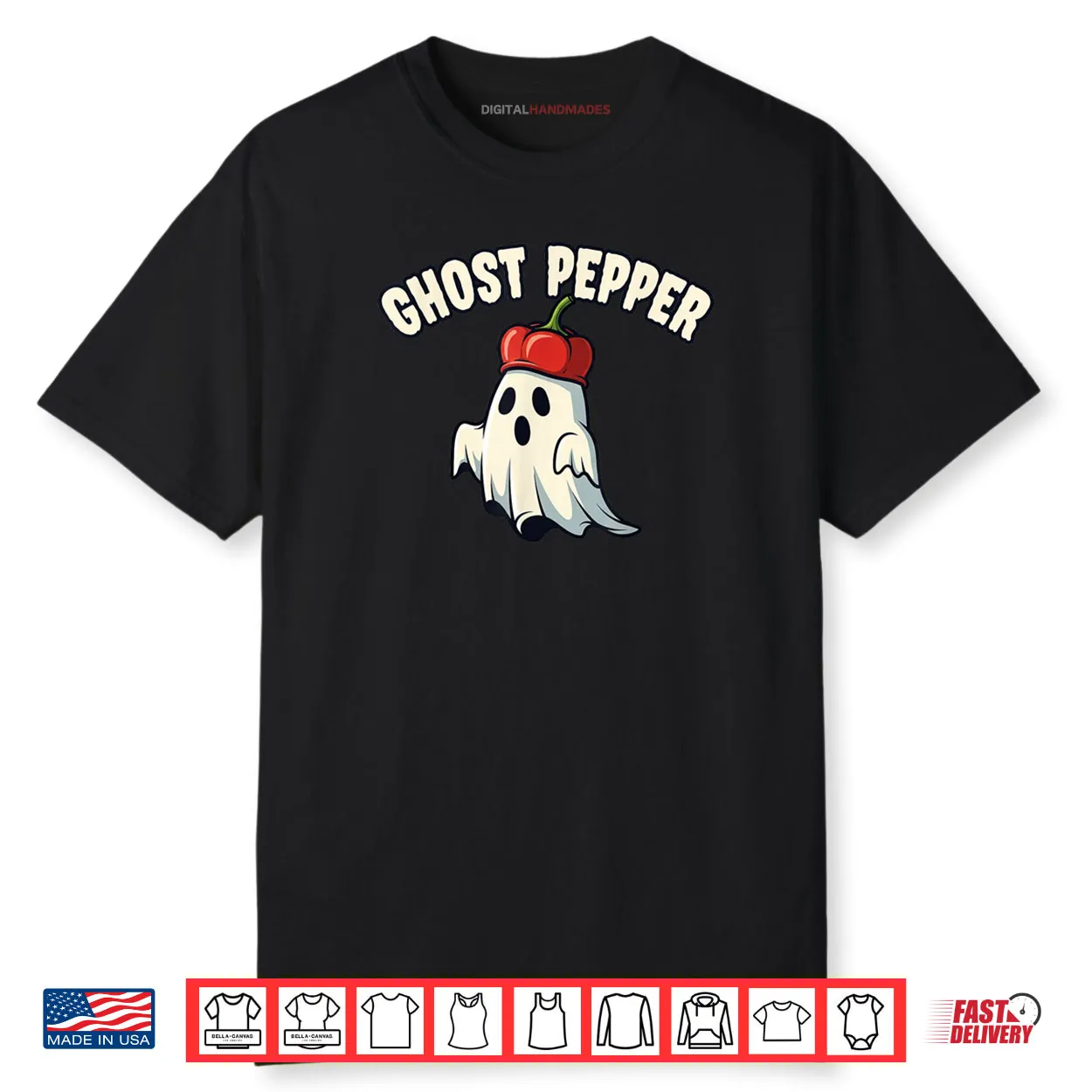 Ghost Pepper Spicy Food Halloween Pun Shirt