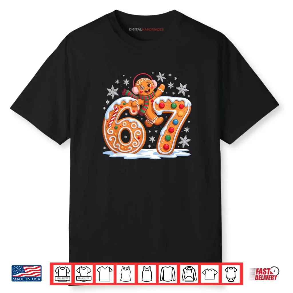 Gingerbread Six Seven 67 Ice Cream Drip Christmas Girl T Shirt 1 Gingerbread Six Seven 67 Ice Cream Drip Christmas Girl T Shirt