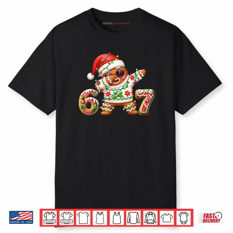 Gingerbread Six Seven 67 Ice Cream Drip Christmas Shirt