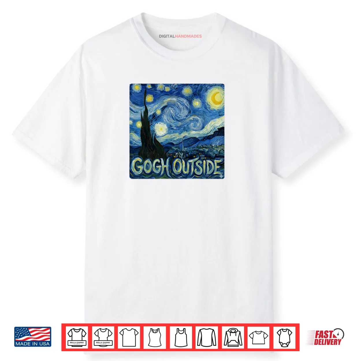 Gogh Outside Classic Starry Night Van Gogh Shirt