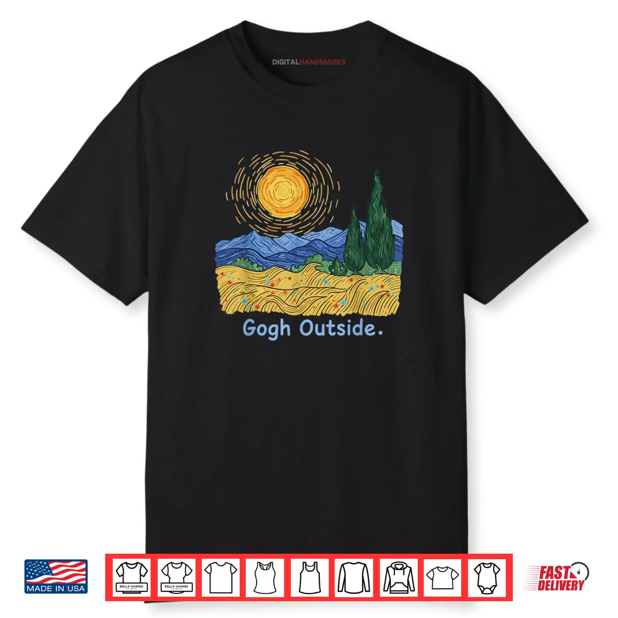 Gogh Outside Starry Night Nature Lover Inspirational Artist Shirt