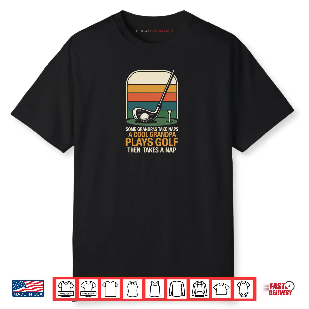 Golf Retro Vintage Some Grandpas Take Naps A Cool Grandpa Shirt