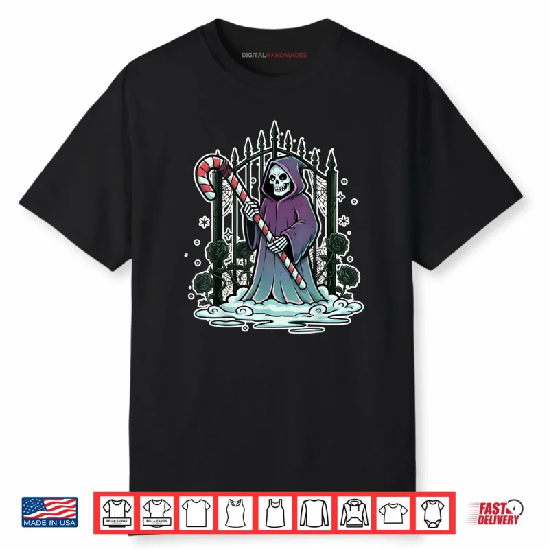 Gothic Skeleton Creepy Goth Christmas Dark Xmas Humor Shirt