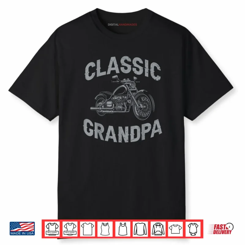Grandpa Classic Motorcycle Graphic Grandpa Biker Shirt