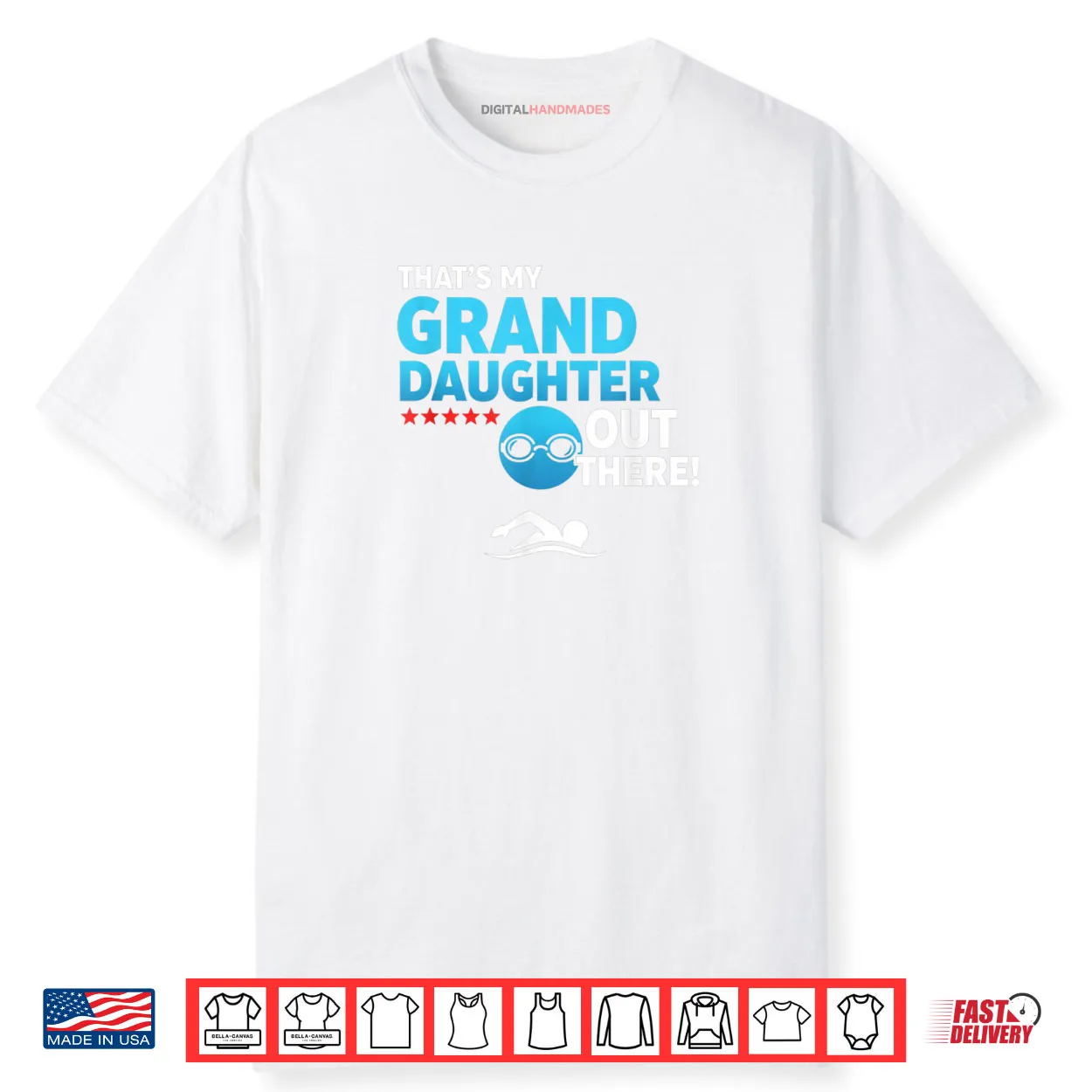 Grandparent Proud Granddaughter Swimmer Swim Meet & Pool S Shirt