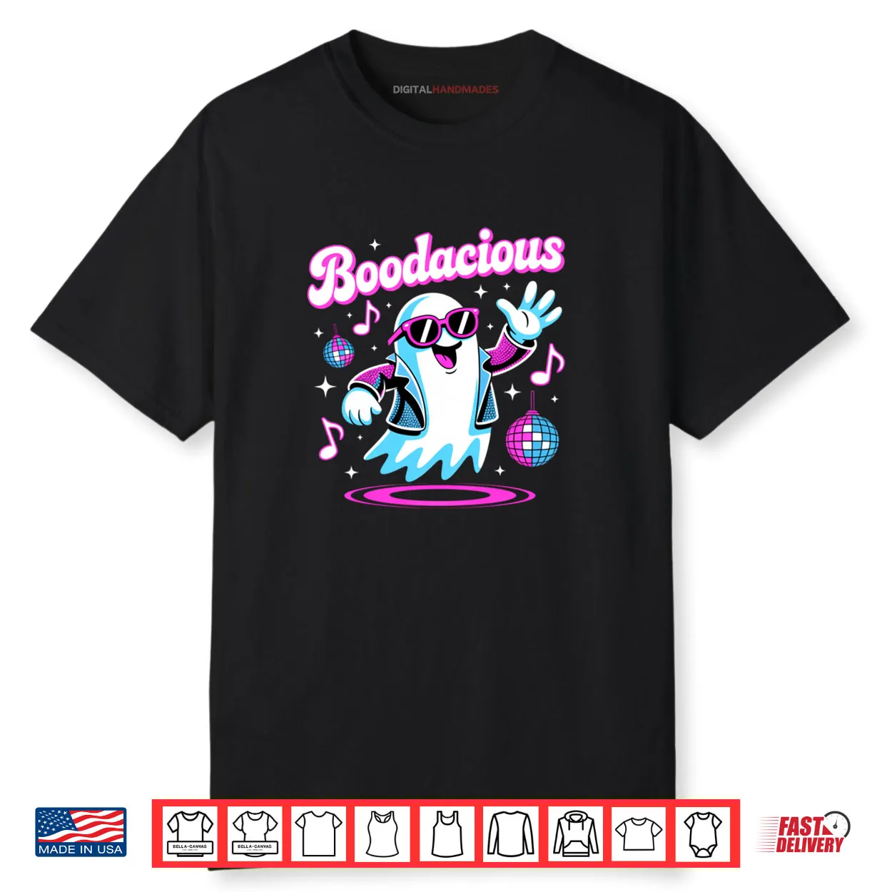 Halloween Disco Ghost Boodacious Costume 80’s Gen X Funny Shirt