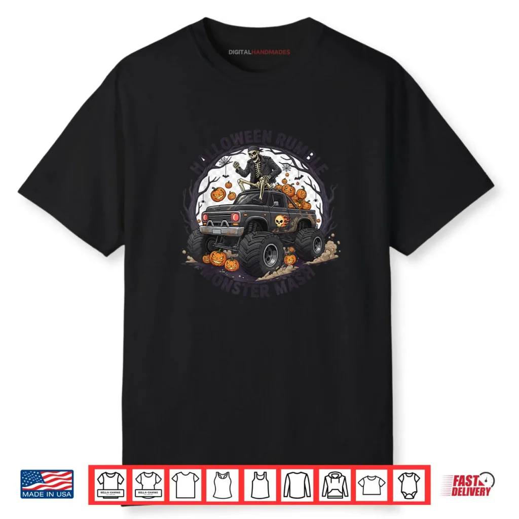 Halloween Skeleton Riding A Monster Truck Shirt 1 Halloween Skeleton Riding A Monster Truck Shirt