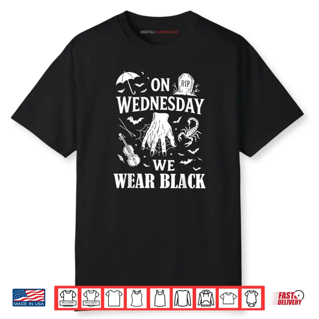 Hand On Wednesdays We Wear Black Halloween Shirt
