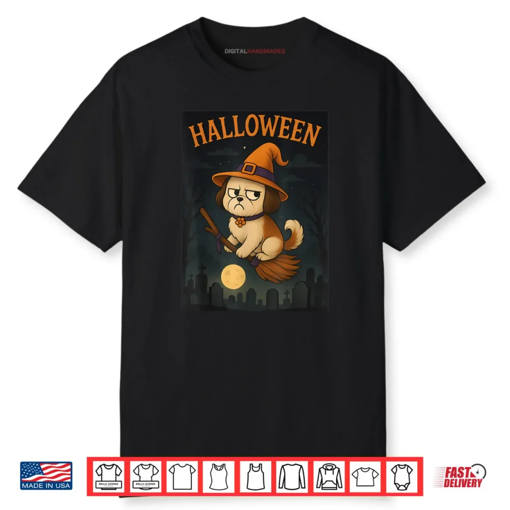 Happy Cute Halloween Themed Shih Tzu Dog Shirt Shirt