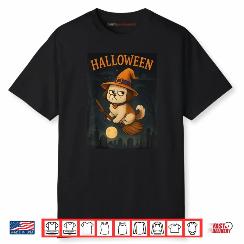 Happy Cute Halloween Themed Shih Tzu Dog Shirt Shirt
