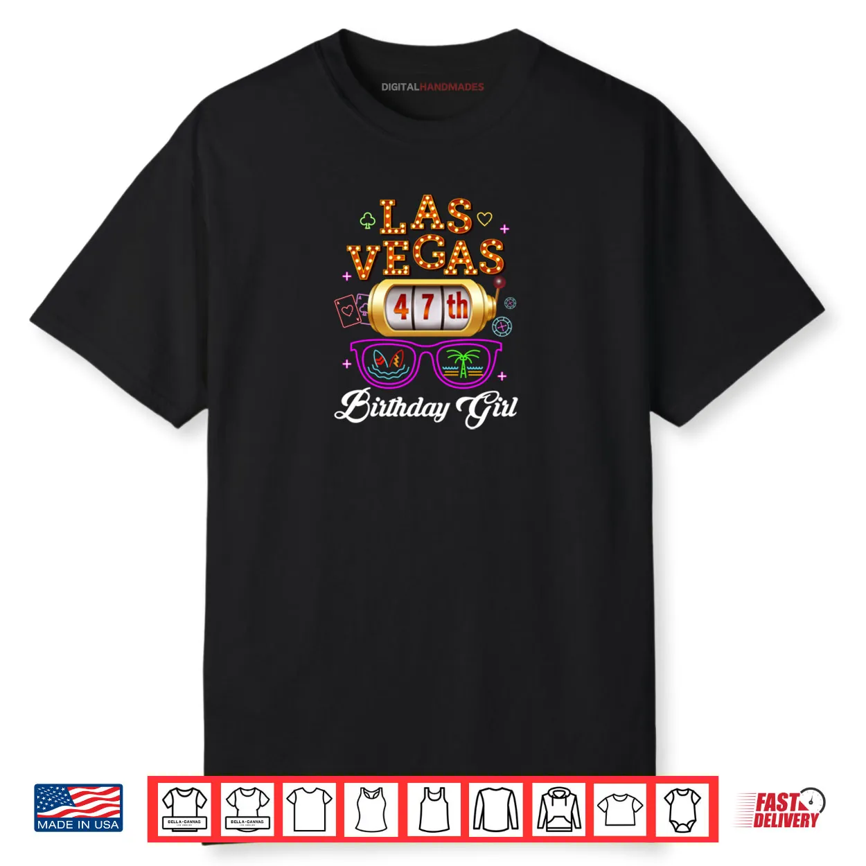 Happy Las Vegas 47th Birthday Gift for 47 Years Shirt