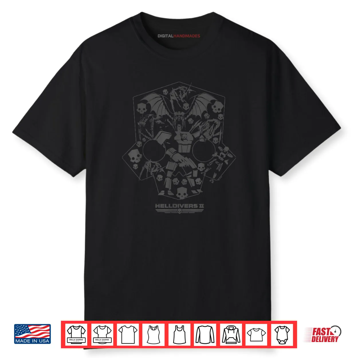 Helldivers 2 Helmet Enemy Icons Video Game Shirt
