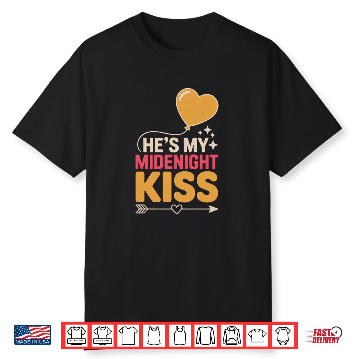 He’s My Midnight Kiss Happy New Year Matching Couples Shirt