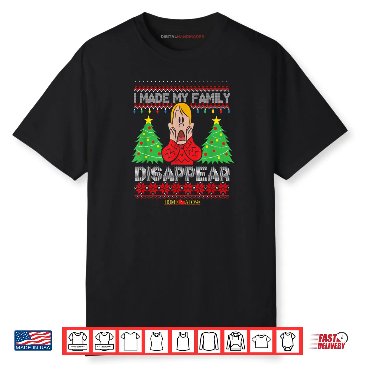 Home Alone Christmas I Made My Family Disappear Kevin Scream Shirt