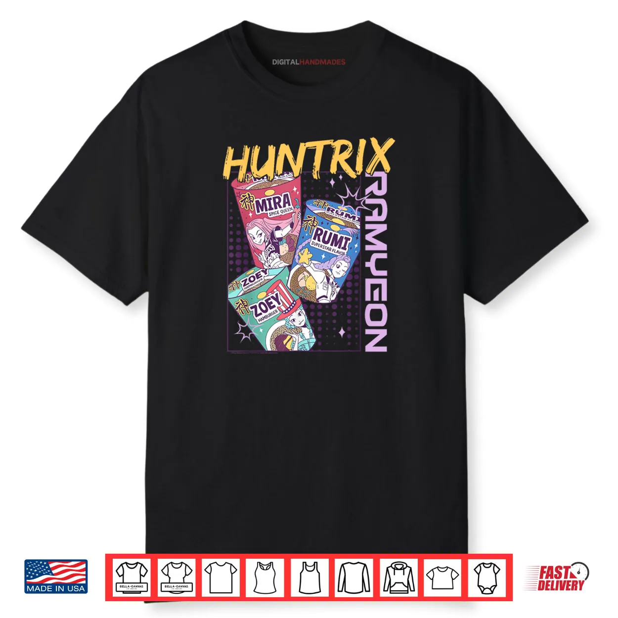 Huntrix Ramyeon Instant Noodle Full Color Shirt